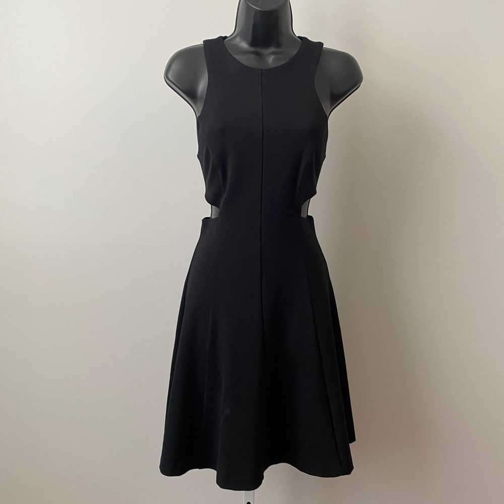 Amanda Uprichard Office Siren Academia Clean Cutout Fit & Flare Dress M Black